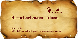 Hirschenhauser Álmos névjegykártya
