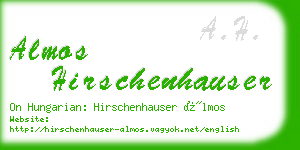 almos hirschenhauser business card